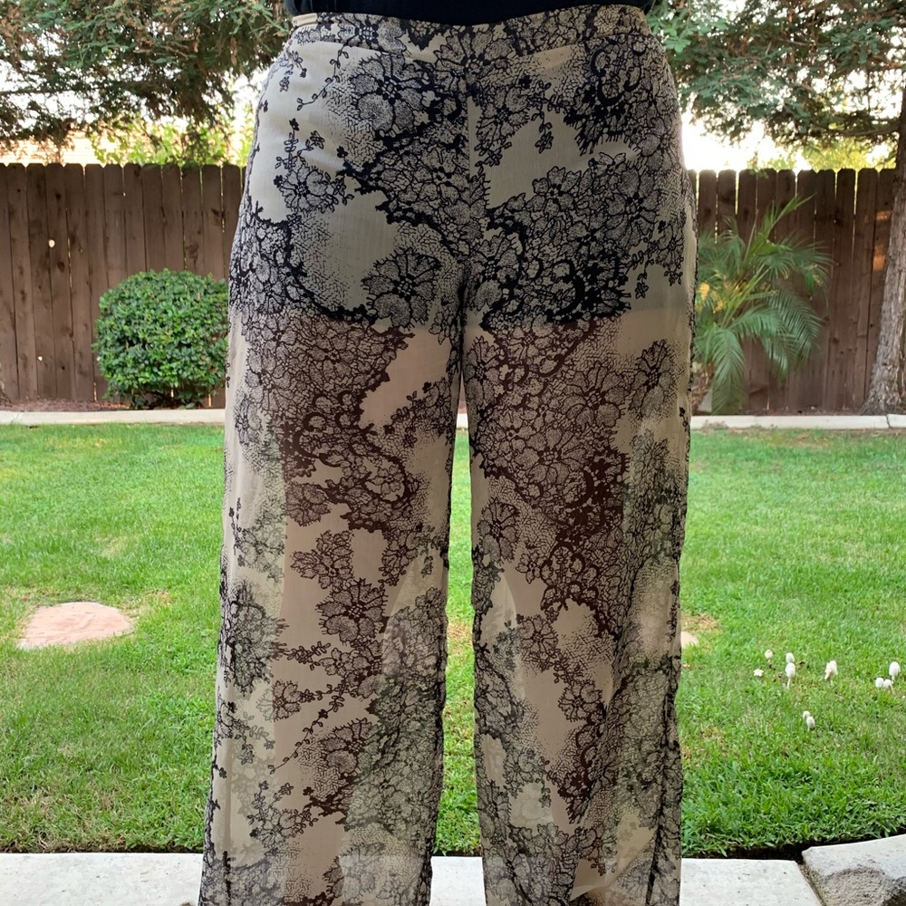 Sheer wide bottom pants